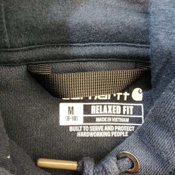 Carhartt Womens Hoodie Sweatshirt Medium Blue Pullover Heavyweight Relaxed - Picture 3 of 13
